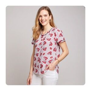 ★ NWT Ann Taylor Jungle Floral Piped Top ★